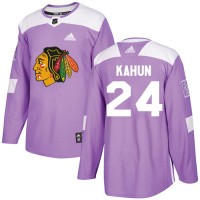 Adidas Chicago Blackhawks #24 Dominik Kahun Purple Authentic Fights Cancer Stitched NHL Jersey