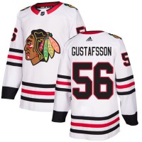 Adidas Chicago Blackhawks #56 Erik Gustafsson White Road Authentic Stitched NHL Jersey