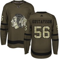 Adidas Chicago Blackhawks #56 Erik Gustafsson Green Salute to Service Stitched NHL Jersey
