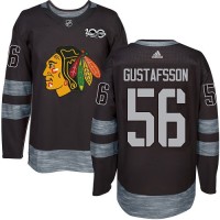 Adidas Chicago Blackhawks #56 Erik Gustafsson Black 1917-2017 100th Anniversary Stitched NHL Jersey
