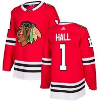 Adidas Chicago Blackhawks #1 Glenn Hall Red Home Authentic Stitched NHL Jersey