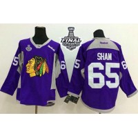 Chicago Blackhawks #65 Andrew Shaw Purple Practice 2015 Stanley Cup Stitched NHL Jersey