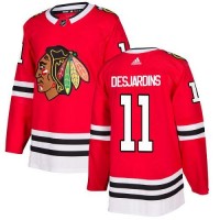 Adidas Chicago Blackhawks #11 Andrew Desjardins Red Home Authentic Stitched NHL Jersey