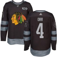Adidas Chicago Blackhawks #4 Bobby Orr Black 1917-2017 100th Anniversary Stitched NHL Jersey