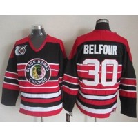 Chicago Blackhawks #30 ED Belfour Red/Black 75TH CCM Stitched NHL Jersey