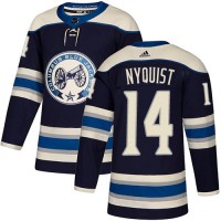 Adidas Blue Columbus Blue Jackets #14 Gustav Nyquist Navy Alternate Authentic Stitched NHL Jersey