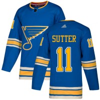 Adidas St. Louis Blues #11 Brian Sutter Light Blue Alternate Authentic Stitched NHL Jersey