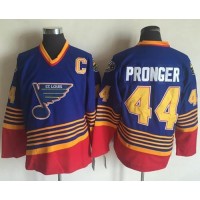 St. Louis Blues #44 Chris Pronger Light Blue/Red CCM Throwback Stitched NHL Jersey
