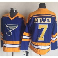 St. Louis Blues #7 Joe Mullen Light Blue/Yellow CCM Throwback Stitched NHL Jersey