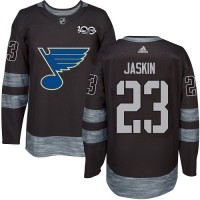 Adidas St. Louis Blues #23 Dmitrij Jaskin Black 1917-2017 100th Anniversary Stitched NHL Jersey