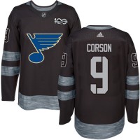Adidas St. Louis Blues #9 Shayne Corson Black 1917-2017 100th Anniversary Stitched NHL Jersey