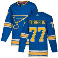 Adidas St. Louis Blues #77 Pierre Turgeon Light Blue Alternate Authentic Stitched NHL Jersey