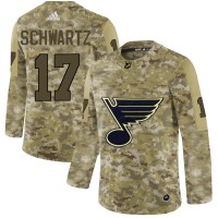 Adidas St. Louis Blues #17 Jaden Schwartz Camo Authentic Stitched NHL Jersey