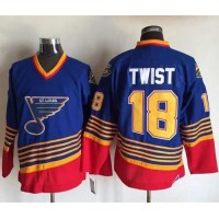 St. Louis Blues #18 Tony Twist Light Blue/Red CCM Throwback Stitched NHL Jersey