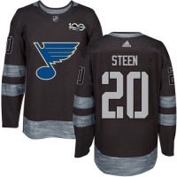 Adidas St. Louis Blues #20 Alexander Steen Black 1917-2017 100th Anniversary Stitched NHL Jersey
