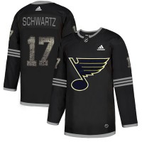 Adidas St. Louis Blues #17 Jaden Schwartz Black Authentic Classic Stitched NHL Jersey