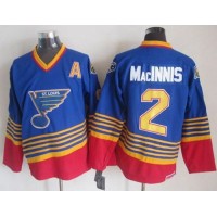 St. Louis Blues #2 Al MacInnis Light Blue/Red CCM Throwback Stitched NHL Jersey
