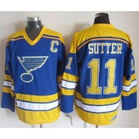 St. Louis Blues #11 Brian Sutter Light Blue/Yellow CCM Throwback Stitched NHL Jersey