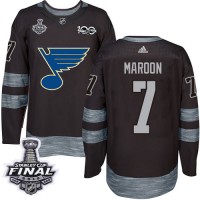 Adidas St. Louis Blues #7 Patrick Maroon Black 1917-2017 100th Anniversary 2019 Stanley Cup Final Stitched NHL Jersey