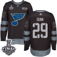 Adidas St. Louis Blues #29 Vince Dunn Black 1917-2017 100th Anniversary 2019 Stanley Cup Final Stitched NHL Jersey