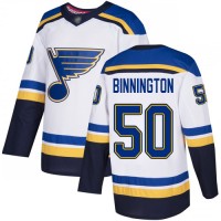 Adidas St. Louis Blues #50 Jordan Binnington White Road Authentic Stitched NHL Jersey