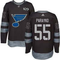 Adidas St. Louis Blues #55 Colton Parayko Black 1917-2017 100th Anniversary Stitched NHL Jersey
