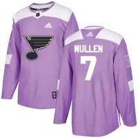 Adidas St. Louis Blues #7 Joe Mullen Purple Authentic Fights Cancer Stitched NHL Jersey