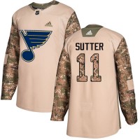 Adidas St. Louis Blues #11 Brian Sutter Camo Authentic 2017 Veterans Day Stitched NHL Jersey