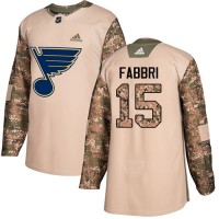 Adidas St. Louis Blues #15 Robby Fabbri Camo Authentic 2017 Veterans Day Stitched NHL Jersey
