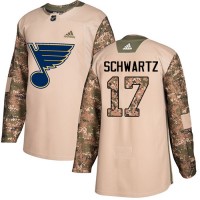 Adidas St. Louis Blues #17 Jaden Schwartz Camo Authentic 2017 Veterans Day Stitched NHL Jersey