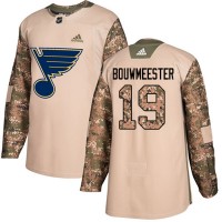 Adidas St. Louis Blues #19 Jay Bouwmeester Camo Authentic 2017 Veterans Day Stitched NHL Jersey
