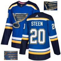 Adidas St. Louis Blues #20 Alexander Steen Blue Home Authentic Fashion Gold Stitched NHL Jersey
