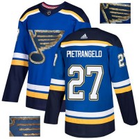 Adidas St. Louis Blues #27 Alex Pietrangelo Blue Home Authentic Fashion Gold Stitched NHL Jersey