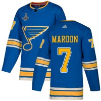 Adidas St. Louis Blues #7 Patrick Maroon Blue Alternate Authentic 2019 Stanley Cup Champions Stitched NHL Jersey