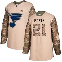 Adidas St. Louis Blues #21 Tyler Bozak Camo Authentic 2017 Veterans Day Stitched NHL Jersey