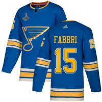 Adidas St. Louis Blues #15 Robby Fabbri Blue Alternate Authentic 2019 Stanley Cup Champions Stitched NHL Jersey