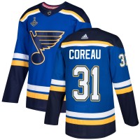 Adidas St. Louis Blues #31 Jared Coreau Blue Home Authentic 2019 Stanley Cup Champions Stitched NHL Jersey