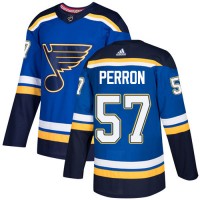 Adidas St. Louis Blues #57 David Perron Blue Home Authentic Stitched NHL Jersey