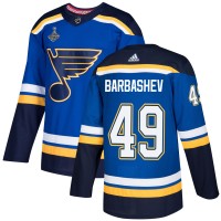 Adidas St. Louis Blues #49 Ivan Barbashev Blue Home Authentic 2019 Stanley Cup Champions Stitched NHL Jersey