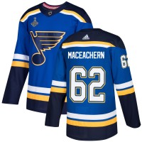 Adidas St. Louis Blues #62 Mackenzie MacEachern Blue Home Authentic 2019 Stanley Cup Champions Stitched NHL Jersey