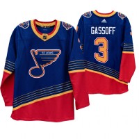 St. Louis St. Louis Blues #3 Bob Gassoff 90s Vintage 2019-20 Authentic Royal NHL Jersey