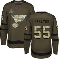 Adidas St. Louis Blues #55 Colton Parayko Green Salute to Service Stanley Cup Champions Stitched NHL Jersey
