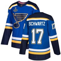 Adidas St. Louis Blues #17 Jaden Schwartz Blue Home Authentic Stanley Cup Champions Stitched NHL Jersey
