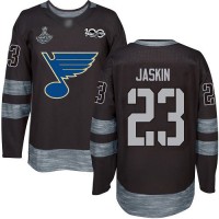 Adidas St. Louis Blues #23 Dmitrij Jaskin Black 1917-2017 100th Anniversary Stanley Cup Champions Stitched NHL Jersey