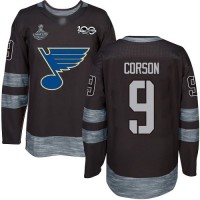 Adidas St. Louis Blues #9 Shayne Corson Black 1917-2017 100th Anniversary Stanley Cup Champions Stitched NHL Jersey