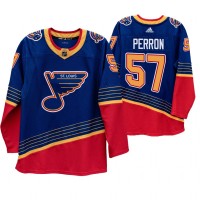 St. Louis St. Louis Blues #57 David Perron 90s Vintage 2019-20 Authentic Royal NHL Jersey
