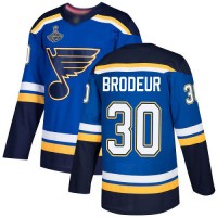 Adidas St. Louis Blues #30 Martin Brodeur Blue Home Authentic Stanley Cup Champions Stitched NHL Jersey
