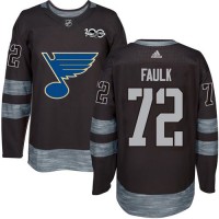 Adidas St. Louis Blues #72 Justin Faulk Black 1917-2017 100th Anniversary Stitched NHL Jersey
