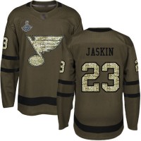 Adidas St. Louis Blues #23 Dmitrij Jaskin Green Salute to Service Stanley Cup Champions Stitched NHL Jersey