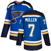 Adidas St. Louis Blues #7 Joe Mullen Blue Home Authentic Stanley Cup Champions Stitched NHL Jersey